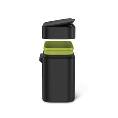 58L dual compartment rectangular sensor bin with voice and motion control + compost caddy