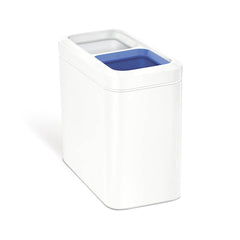 20L dual compartment slim open bin - white finish - main image