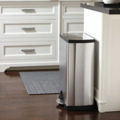 38L rectangular pedal bin - brushed finish - lifestyle in kitchen next to island image