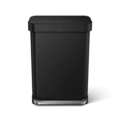 55 litre, rectangular pedal bin with liner pocket