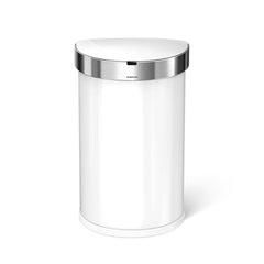 45L semi-round sensor bin - white finish - front view image