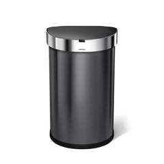 45L semi-round sensor bin - black finish - front view image